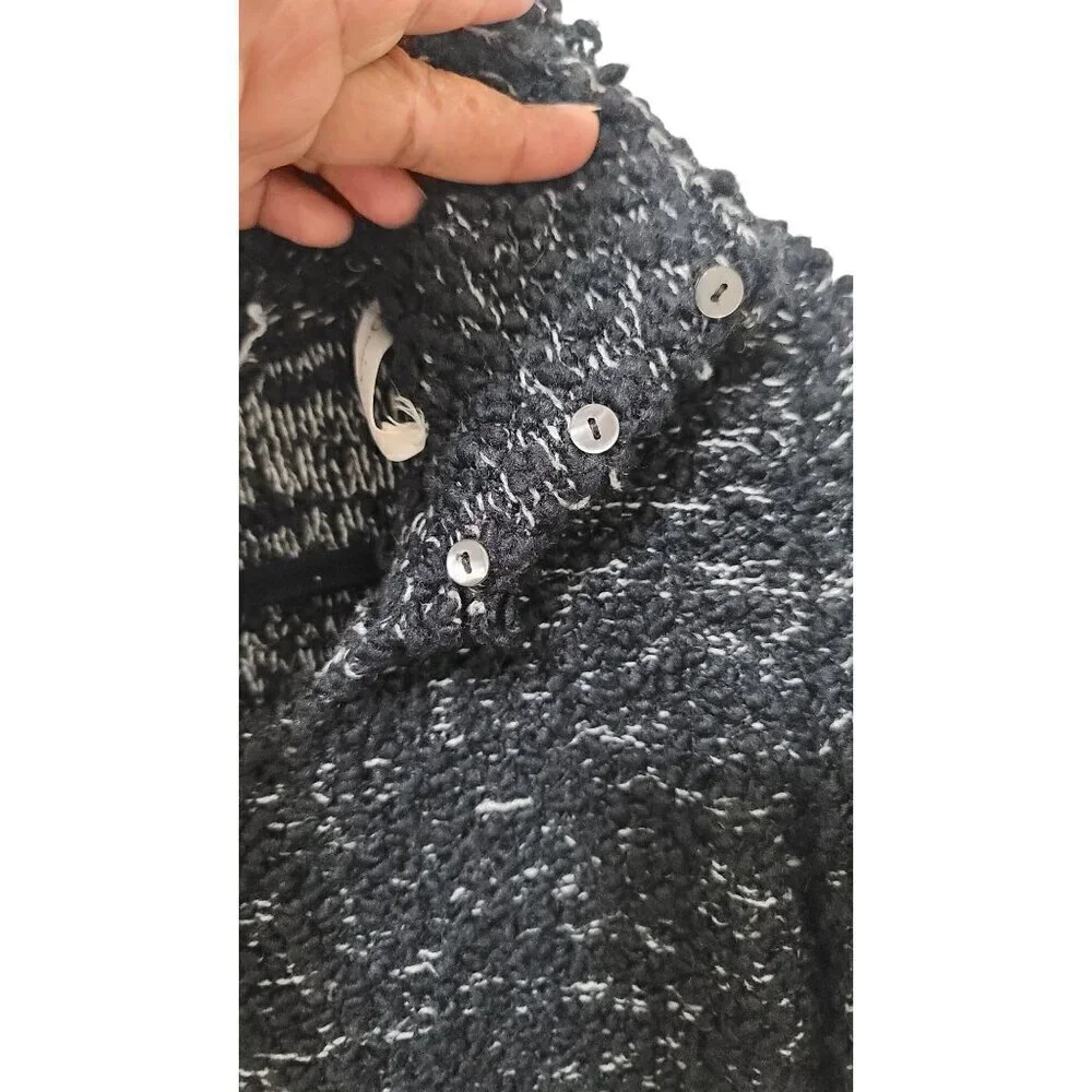 Oscar de‎ la Renta Sweater Womens S Black White Popcorn Knit Wool Blend Italy